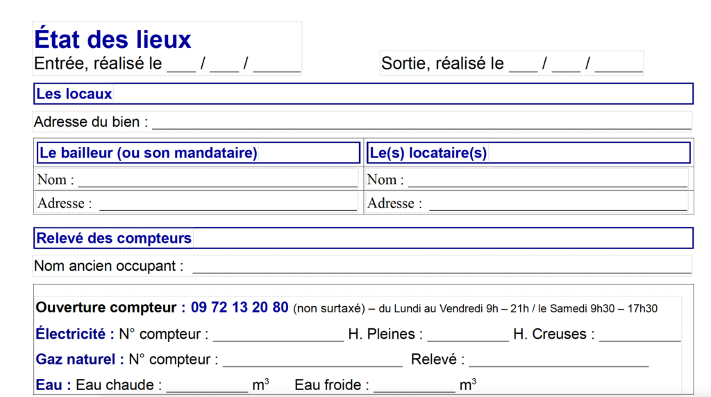 Modèle état Des Lieux T2 T3 Aide Juridique En Lignefr 